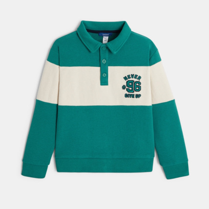 Avis Sweat-shirt col polo vert garçon OKAIDI 2