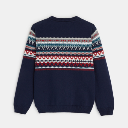 Avis Pull en jacquard scandinave bleu garçon OKAIDI 4