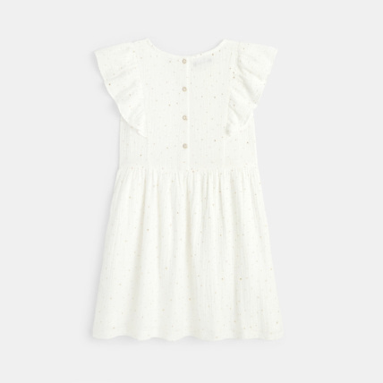 Avis Robe en gaze de coton doublé blanche fille OKAIDI 3