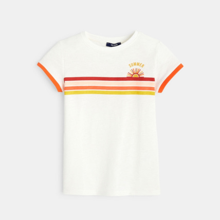 Avis T-shirt à message "Summer" orange fille OKAIDI 1