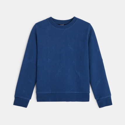 Avis Pull maille fantaisie dinosaures en relief bleu garçon OKAIDI 1