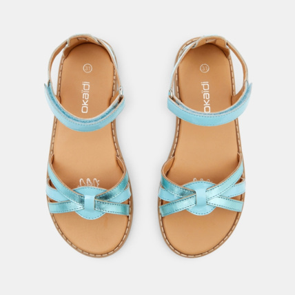 Avis Sandales à bride cuir verni turquoise fille OKAIDI 3