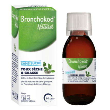 Avis Sirop toux sèche et grasse Bronchokod Naturel 120ml EG LABO 1