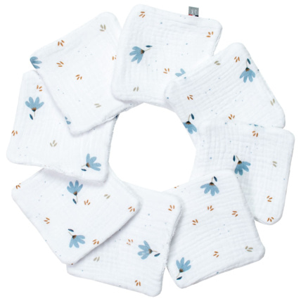 Avis Lingettes bébé lavables 8 pièces, Bleuet Sevira Kids 1