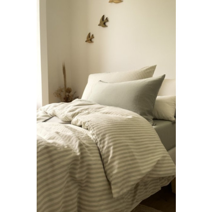 Avis Housse de couette Percale de Coton Bio rayé 1 personne KADOLIS 4