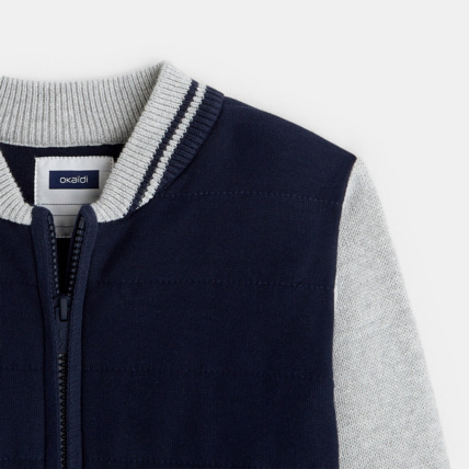 Avis Gilet teddy zippé bicolore bleu garçon OKAIDI 2