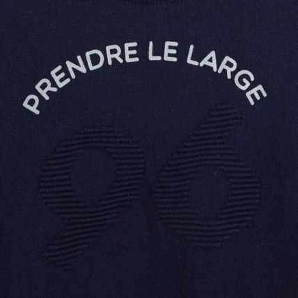 Avis Pull col rond à message "prendre le large" bleu garçon OKAIDI 2