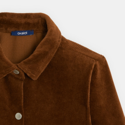 Avis Robe-chemise en velours côtelé marron fille OKAIDI 3