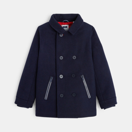 Avis Caban en drap de laine mélangée bleu garçon OKAIDI 1