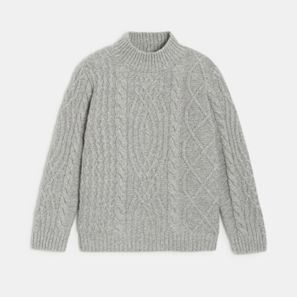 Avis Pull torsadé col cheminée gris garçon OKAIDI 1