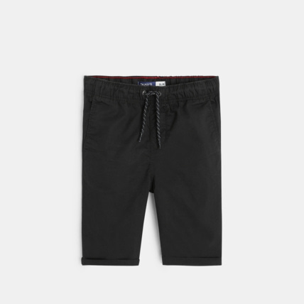 Avis Bermuda slim en toile unie noir garçon OKAIDI 2
