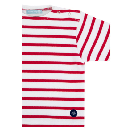 Avis Marinière "Loctudy" Baby - coton épais - Blanc/Braise ARMOR-LUX 2