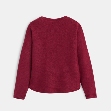 Avis Pull au point mousse et motif cœur en sequins violet fille OKAIDI 3