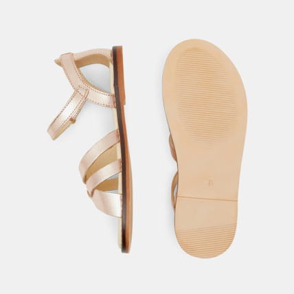 Avis Sandale multibrides irisée dorée cuir roses fille OKAIDI 3
