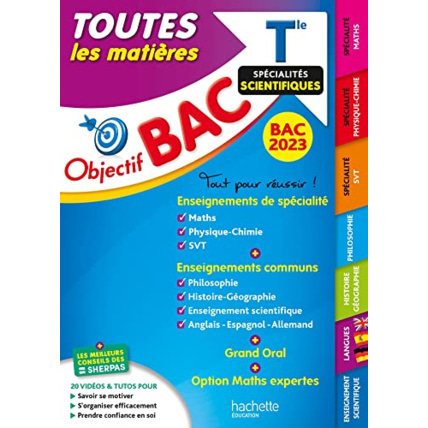 Avis Objectif Bac 2023 - Term Spécialités scientifiques Toutes les matières Hachette Éducation 1