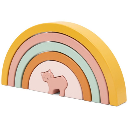 Avis Arc-en-ciel à empiler en bois Mrs. Cat Trixie 1