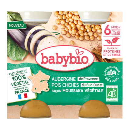 Avis Aubergine de Provence, Pois Chiches du Sud Ouest - Façon Moussaka Végétale Babybio 1