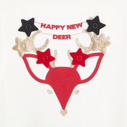 Avis T-shirt personnalisable renne de Noël blanc fille OKAIDI 3