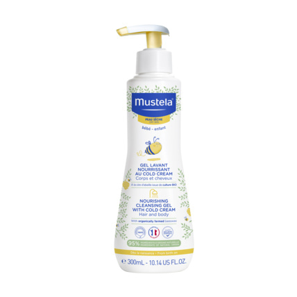 Avis Gel lavant nourrissant au Cold Cream à la cire d'abeille bio corps et cheveux Mustela 1