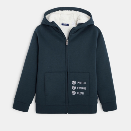 Avis Sweat zippé fourré à capuche gris garçon OKAIDI 2