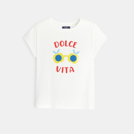 Avis T-shirt à motif et message rouge fille OKAIDI 2