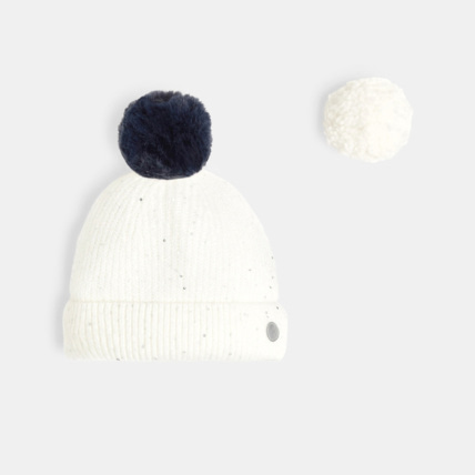 Avis Bonnet à sequins et pompons amovibles beige fille OKAIDI 3