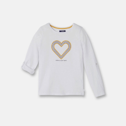 Avis T-shirt à motif patch jaune fille OKAIDI 1