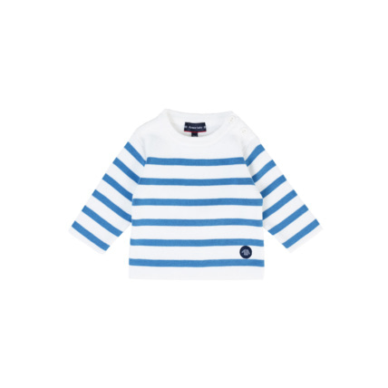 Avis Pull marin rayé Baby - coton - Blanc/Blue ARMOR-LUX 1