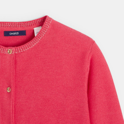 Avis Gilet boutonné rose fille OKAIDI 2