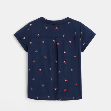 Avis Chemise maille motif fleuri bleue fille OKAIDI 4