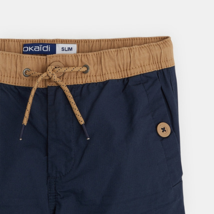 Avis Bermuda slim bicolore bleu garçon OKAIDI 2