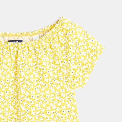 Avis T-shirt imprimé fleuri jaune fille OKAIDI 2