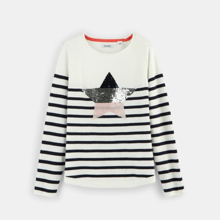 Avis Pull rayé bleu fille OKAIDI 1
