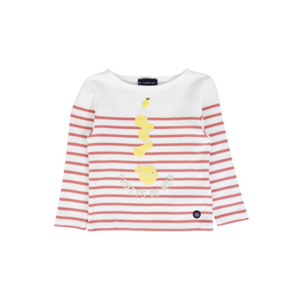 Avis Marinière "fruits de mer" Kids - coton épais - Milk/Lantana ARMOR-LUX 1