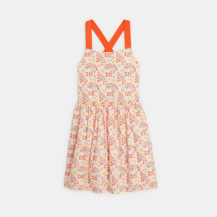 Avis Robe fleurie à bretelles orange fille OKAIDI 1