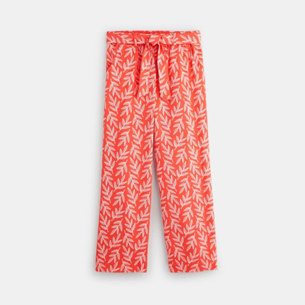 Avis Pantalon large imprimé rouge fille OKAIDI 1