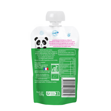 Avis Gourde de purée de fruits Pomme - 100g - A partir de 4 mois FRANCE BEBE BIO 2