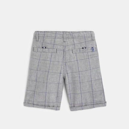 Avis Bermuda slim à carreaux Prince-de-Galles gris garçon OKAIDI 3