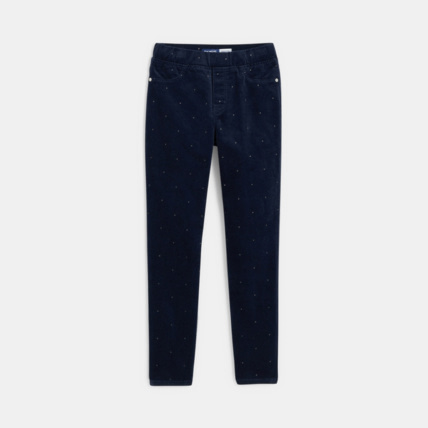 Avis Treggings en velours à pois pailletés bleu fille OKAIDI 2