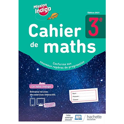Avis Mission Indigo 3e - cahier d'activités - Ed. 2021 Hachette Éducation 1