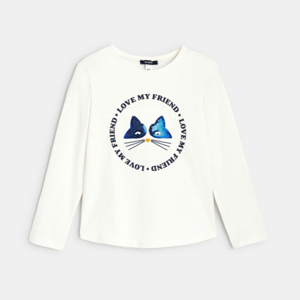 Avis T-shirt à message "Love nature" bleu fille OKAIDI 2