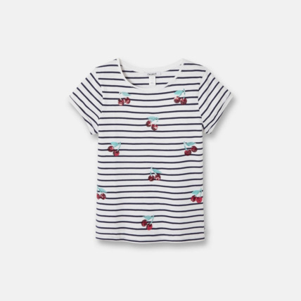 Avis T-shirt rayé fantaisie bleu fille OKAIDI 1