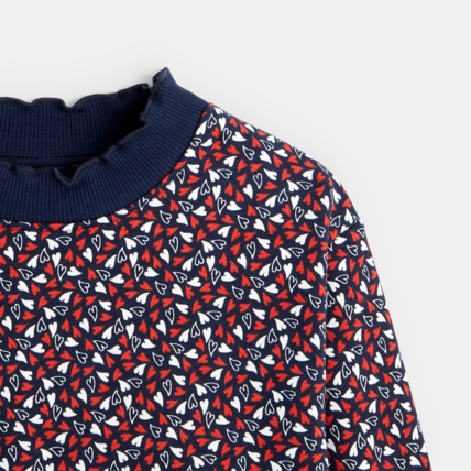 Avis Sweat-shirt imprimé à col collerette bleu fille OKAIDI 3