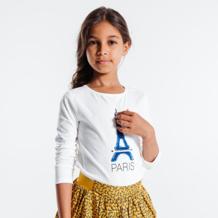 Avis T-shirt Ville en coton bio bleu fille OKAIDI 1