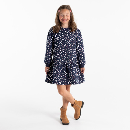 Avis Robe imprimée en molleton bleue fille OKAIDI 1