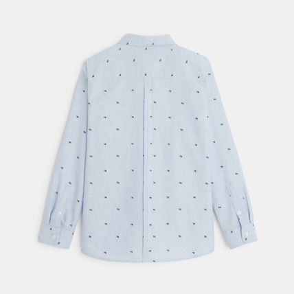 Avis Chemise Oxford à petits motifs turquoise garçon OKAIDI 3