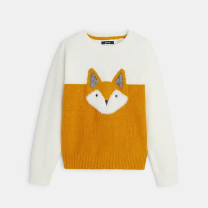 Avis Pull fluffy à col rond jaune fille OKAIDI 1
