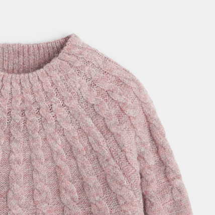 Avis Pull torsadé à col montant rose fille OKAIDI 2