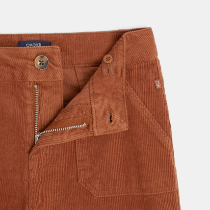 Avis Pantalon large et court en velours côtelé marron fille OKAIDI 3