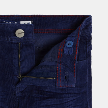 Avis Pantalon slim en velours stretch bleu garçon OKAIDI 3